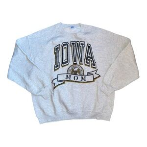 VTG‎ USA 90s Iowa University MOM embroidered Pullover Sweater in grey size XL